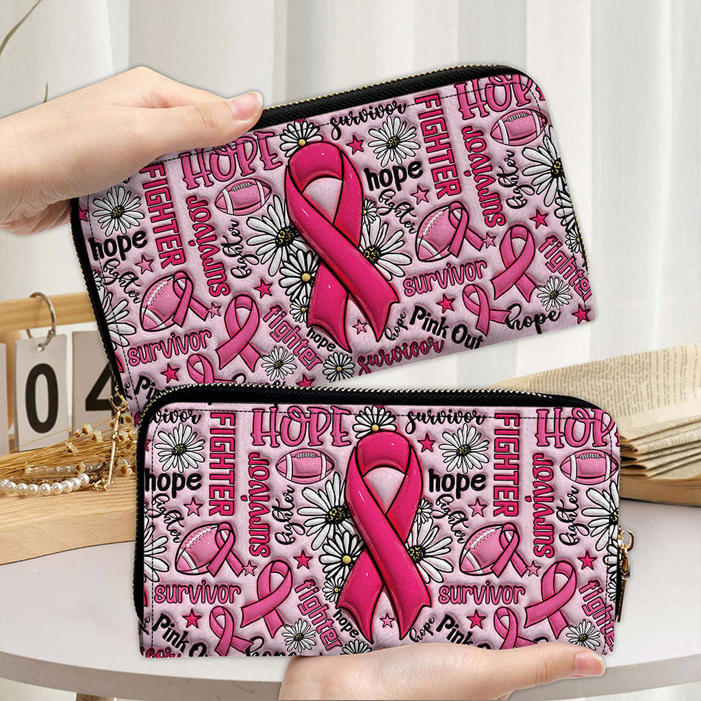 Breast Cancer Leather Handbag With Handle For Women, Breast Cancer Awareness, Breast Cancer Survivor Bags, Pink Ribbon QFNT4200602