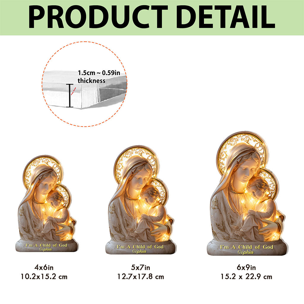 Custom 2D Flat Virgin Mary And Baby Jesus Acrylic Plaque UKTO5141005