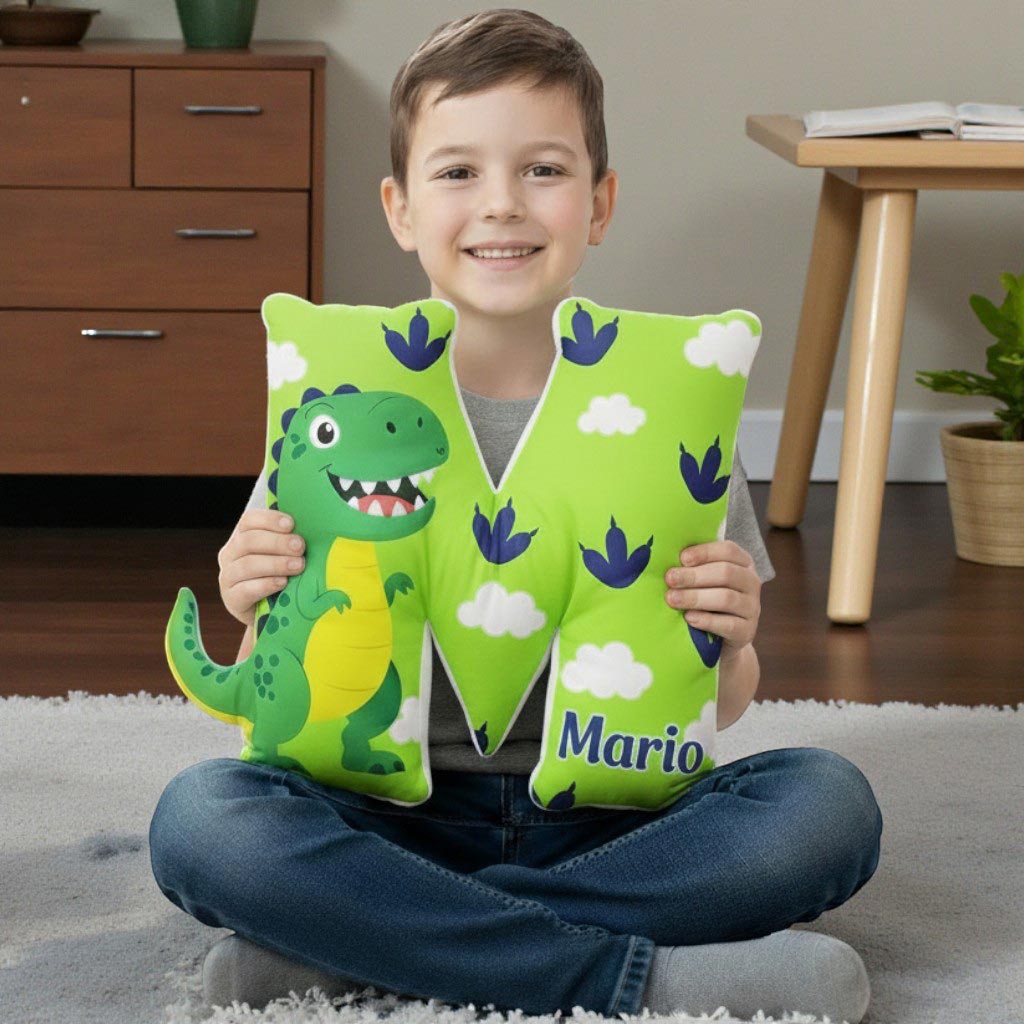 Custom Letter Dinosaur Shaped Pillow QFND5221110