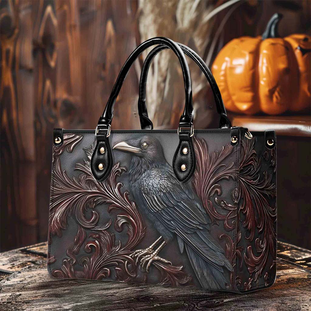 Goth Crow Pu Leather Handbag, Gothic Raven Bags QFPY5260803