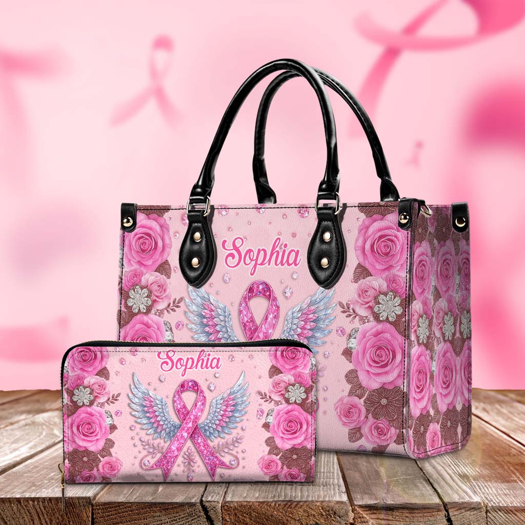 Custom Breast Cancer Leather Handbag, Wallet UKTD5110902