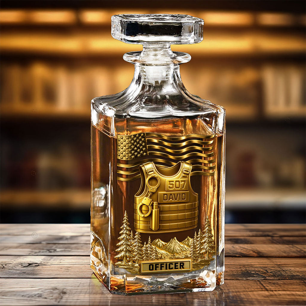 Personalized Police Whiskey Decanter Set UKTO5020801