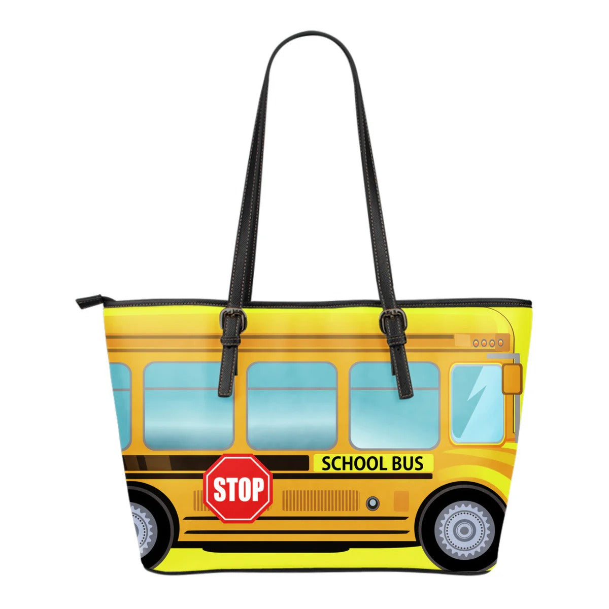 School Bus Driver Leather Tote Bag, Back To School Gifts, Beginning Of School Year Gifts, Bus Driver Leather Tote Bag, School Bus Driver Christmas Gifts Leather Tote Bag QFTD4050701