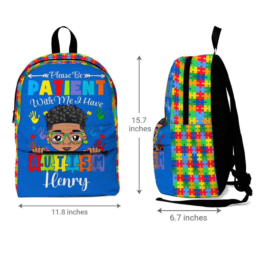 Personalized Backpack for Kids with Autism- Autism Awareness Bag - Back To School Bag for Autistic Child - Gift For Autistic Son QFHM4040703-DX
