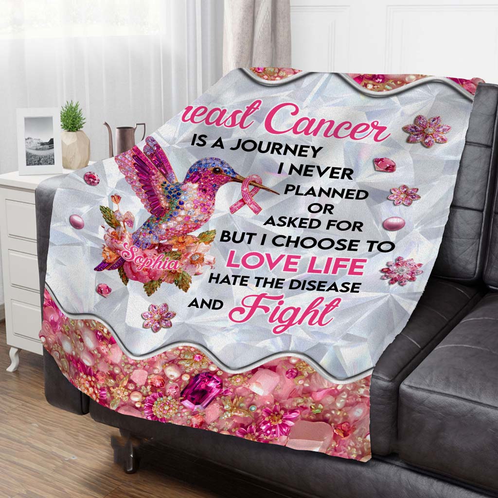 Personalized Hummingbird Breast Cancer Blanket QFTD5080902