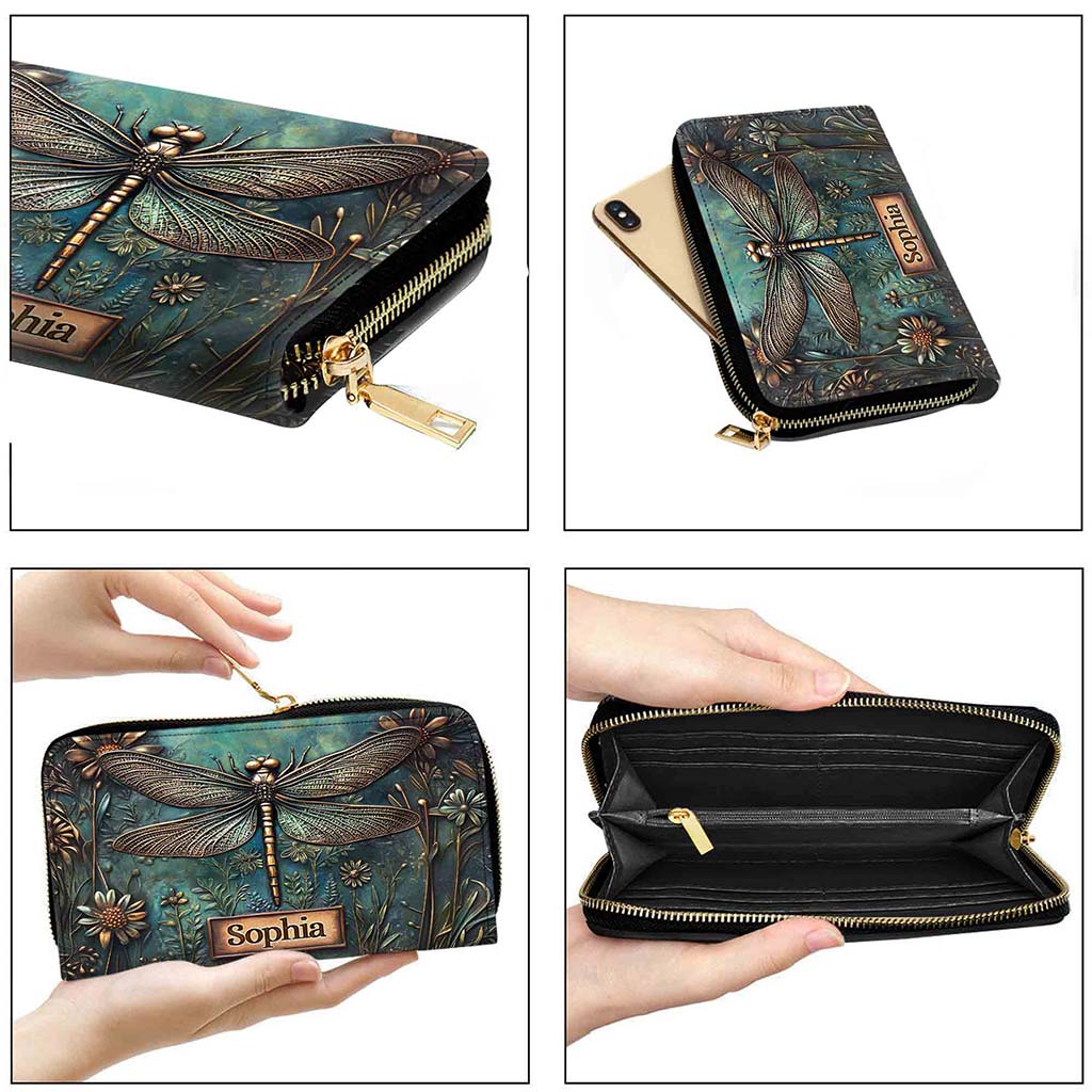 Personalized Dragonfly Art Pu Leather Handbag QFPY5080704