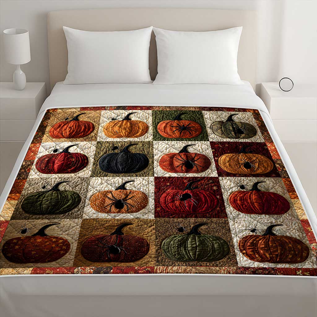 Autumn Pumpkins Quilted Blanket, Halloween Gift QFTZ5030703