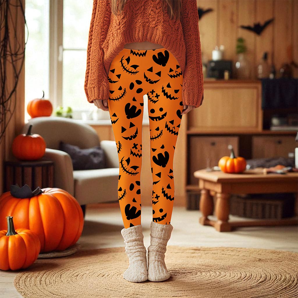 Halloween Orange Pumpkin Halloween Legging QFND5260802