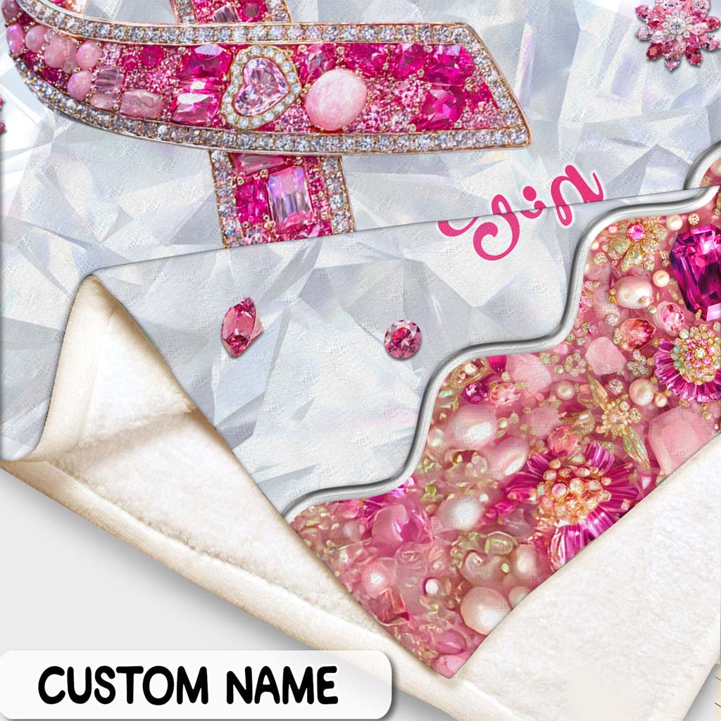 Personalized Breast Cancer Fleece Blanket QFTD5140803