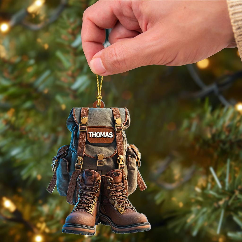 2D FLAT Personalized Hiking Acrylic Ornament QFHA5080801