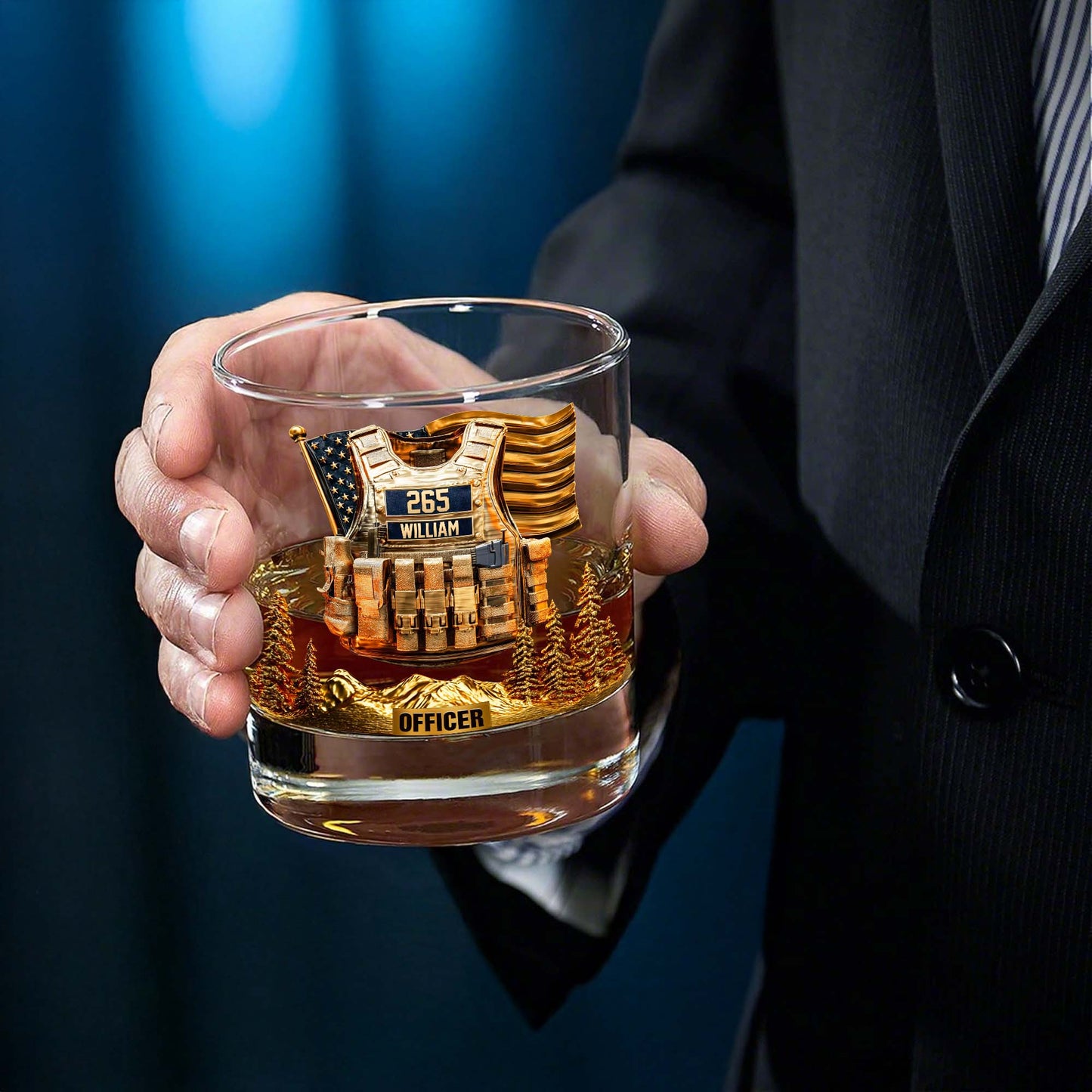 Personalized Police Officer Whiskey Glass QFND5060801
