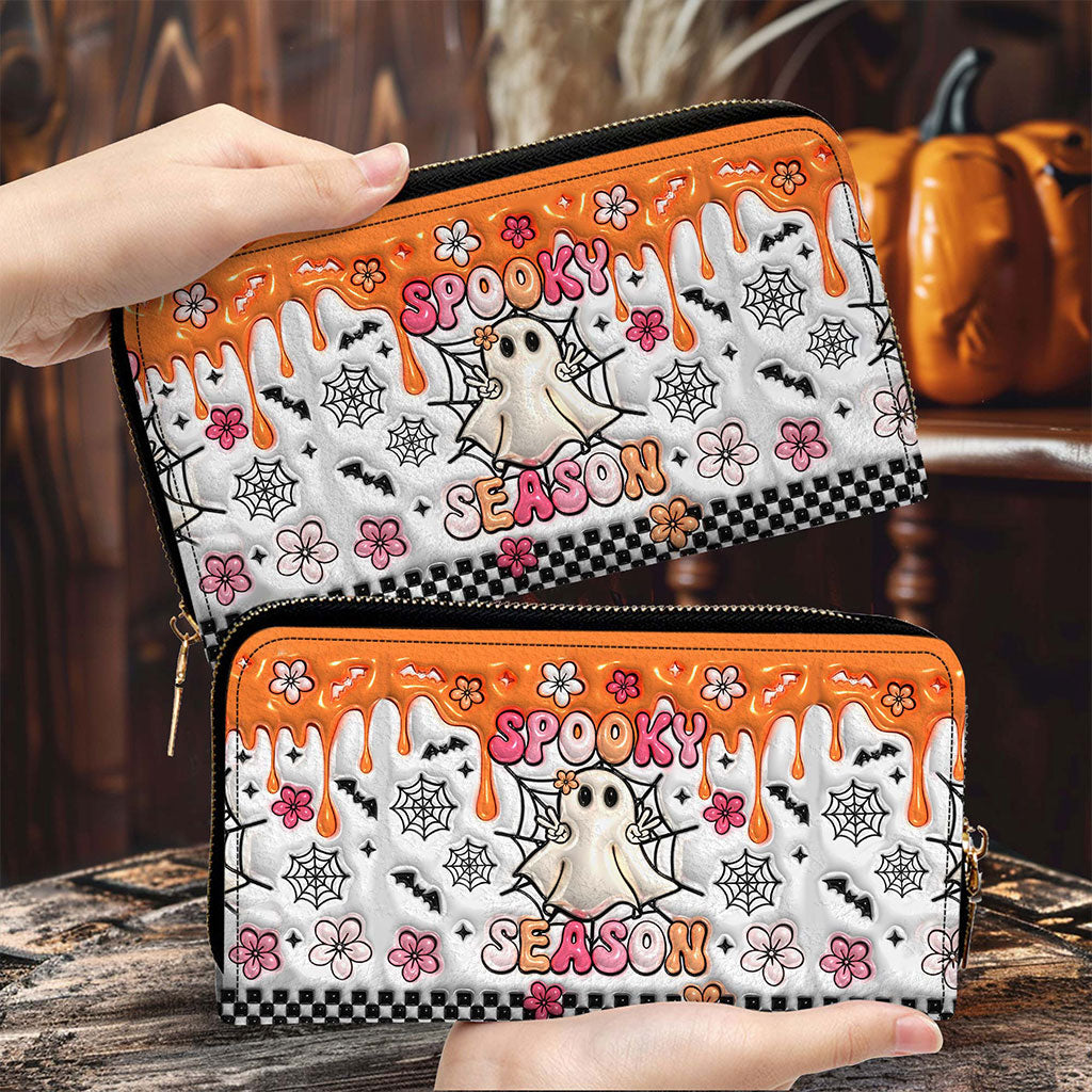 Spooky Vibe Print 3D Inflated Leather Handbag, Leather Wallet, Halloween Gift QFTO4240701