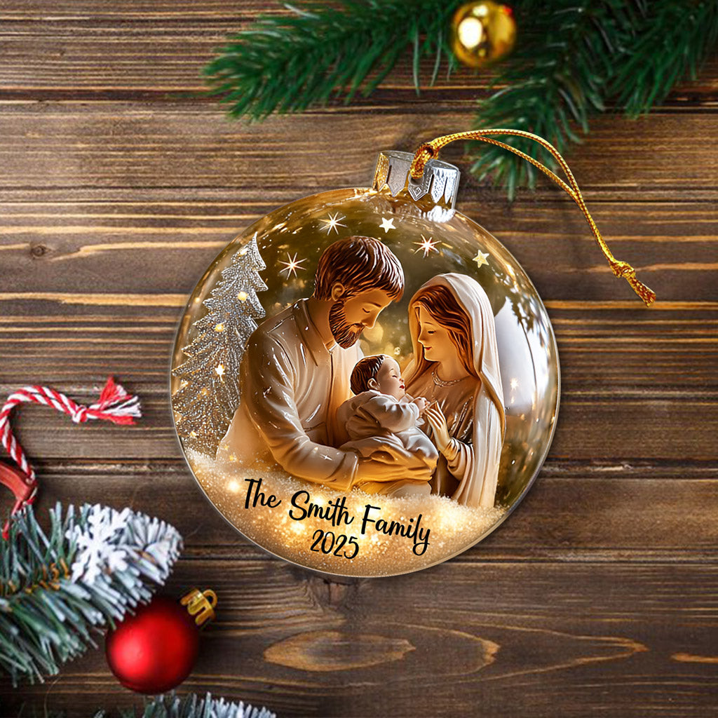 Custom Holy Family Nativity Christmas Acrylic Ornament UKNT5171002