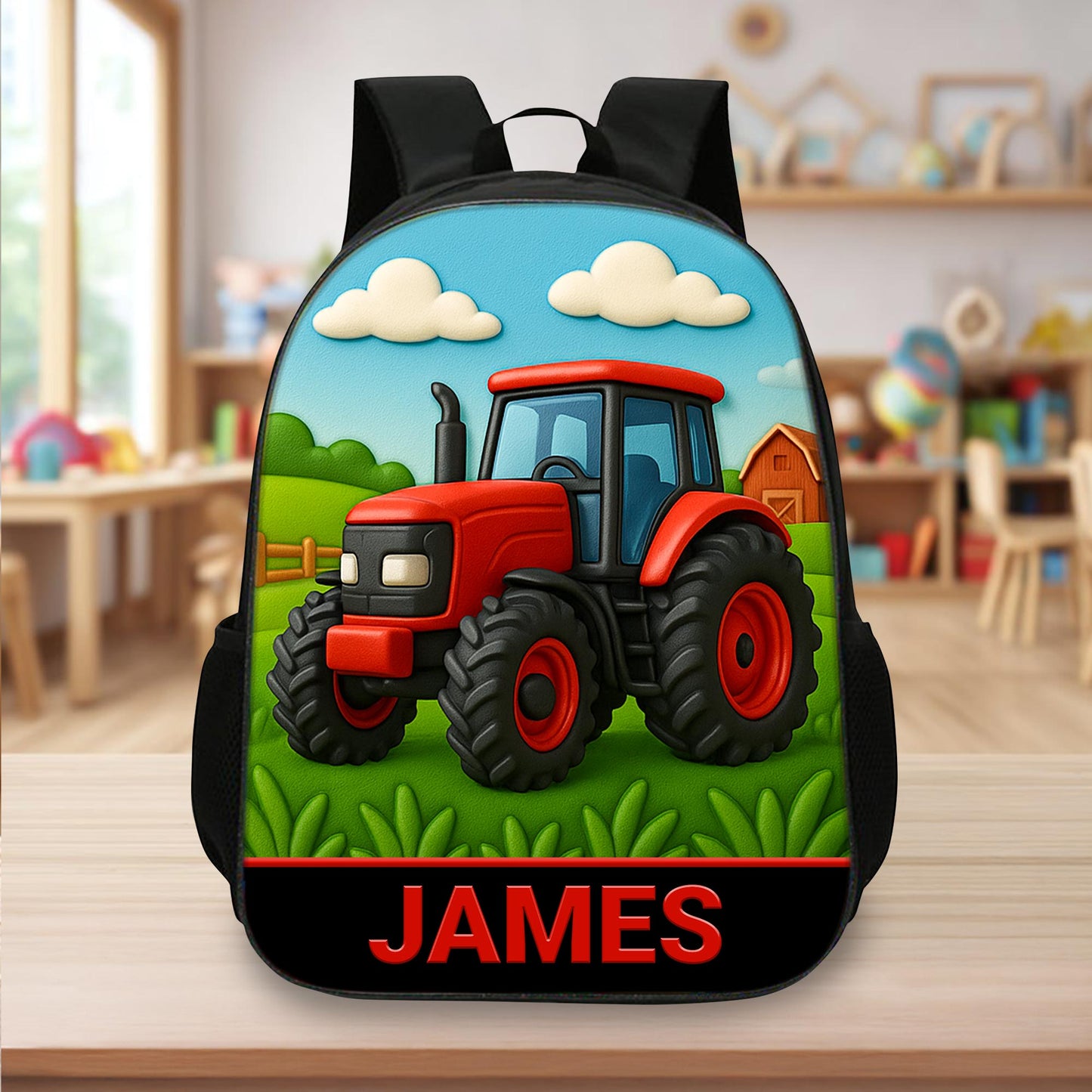 Personalized Red Tractor Back To School Backpack UKHA5050801