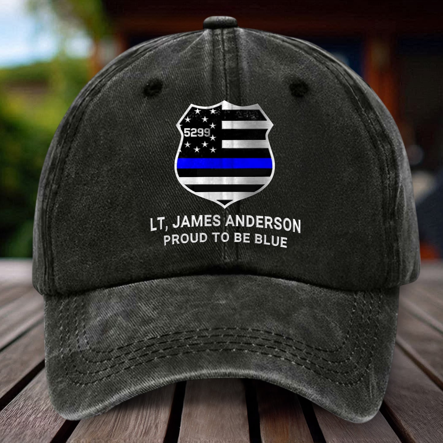 Personalized Police Distressed Washed Cotton Printed Hat UKHH5020401
