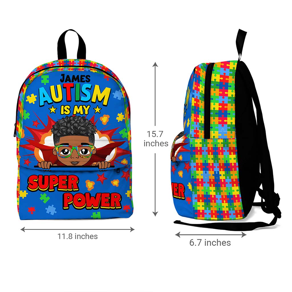 Personalized Back to School Autism Backpack + Lunchbag + Bottle NPND4300803-DX