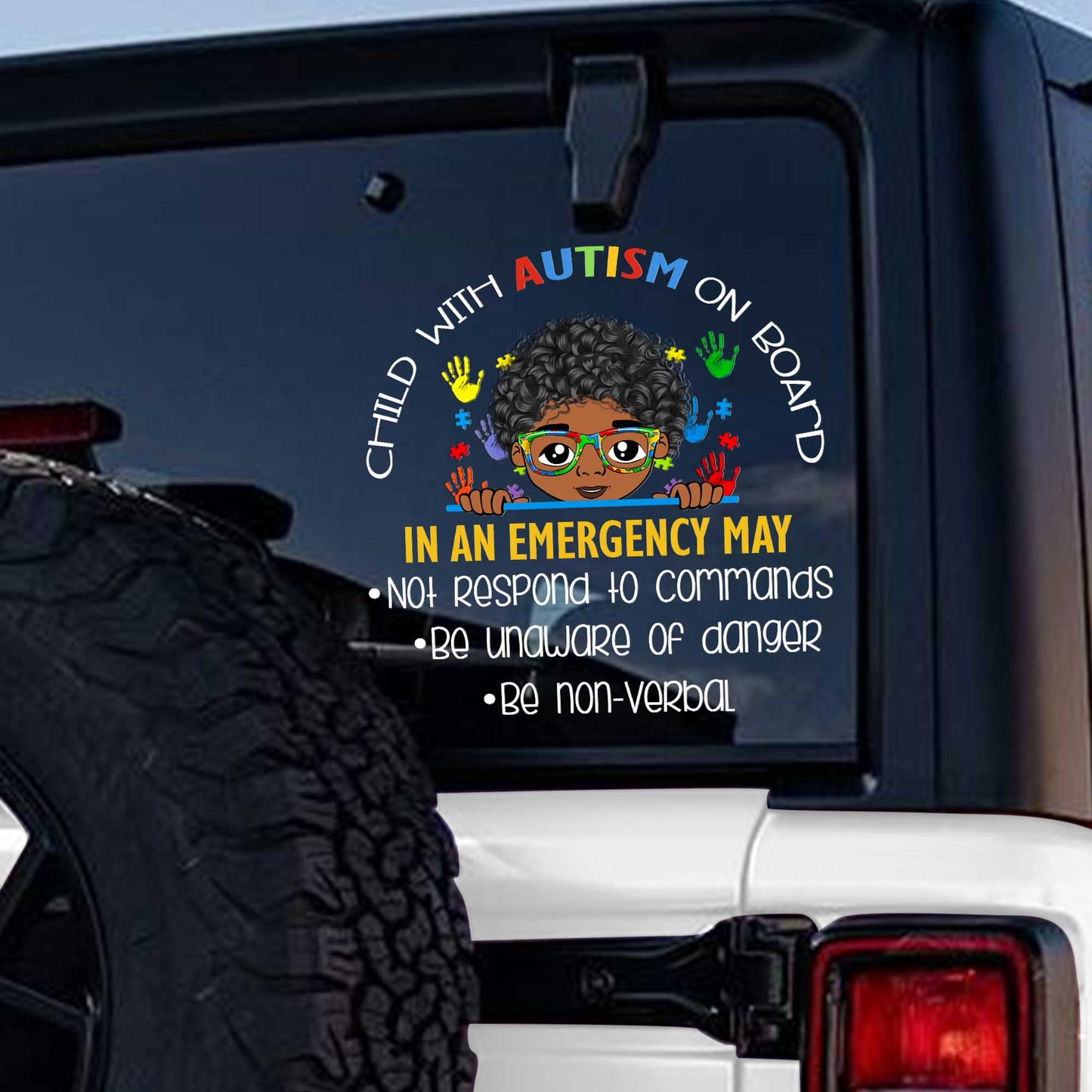 Child With Autism On Board Sticker Car, Autism Awareness Gift QFPY4161001