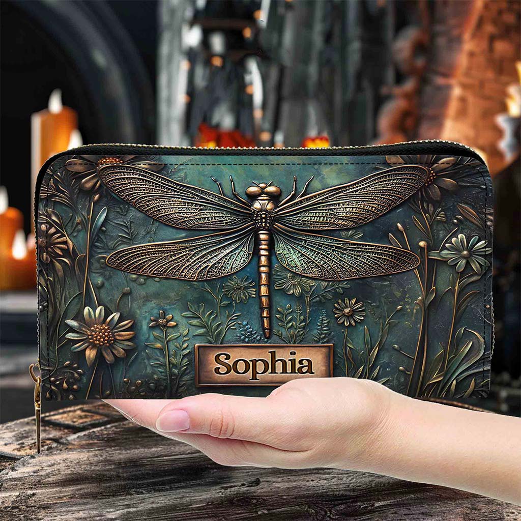Personalized Dragonfly Art Pu Leather Handbag QFPY5080704