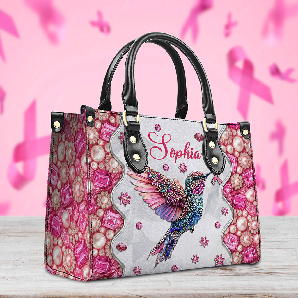 Custom Breast Cancer Awareness Leather PU Handbag UKNT5080901
