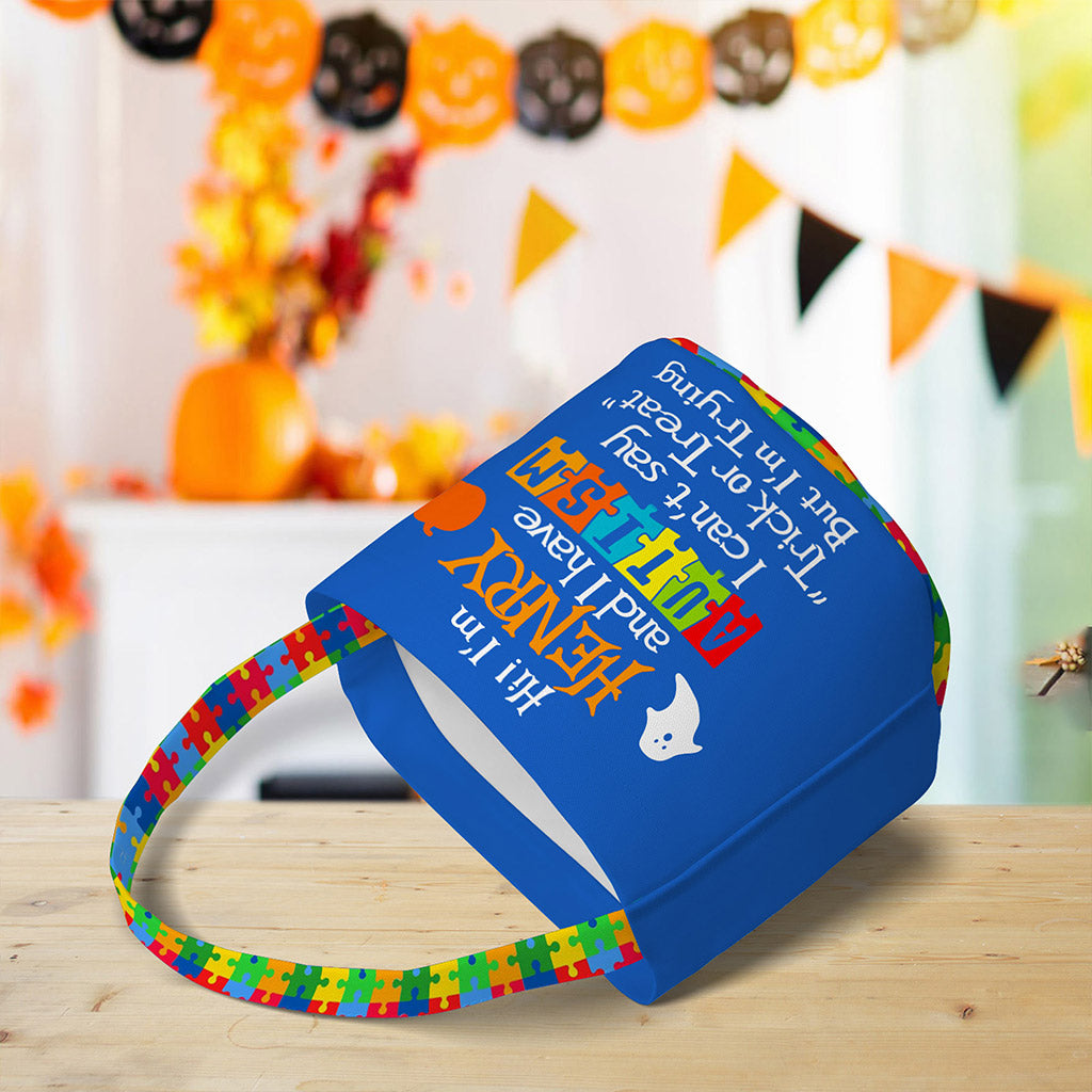 Personalized Autism Halloween Trick Or Treat Bag, Autism Awareness Halloween Gift UKNT5190803