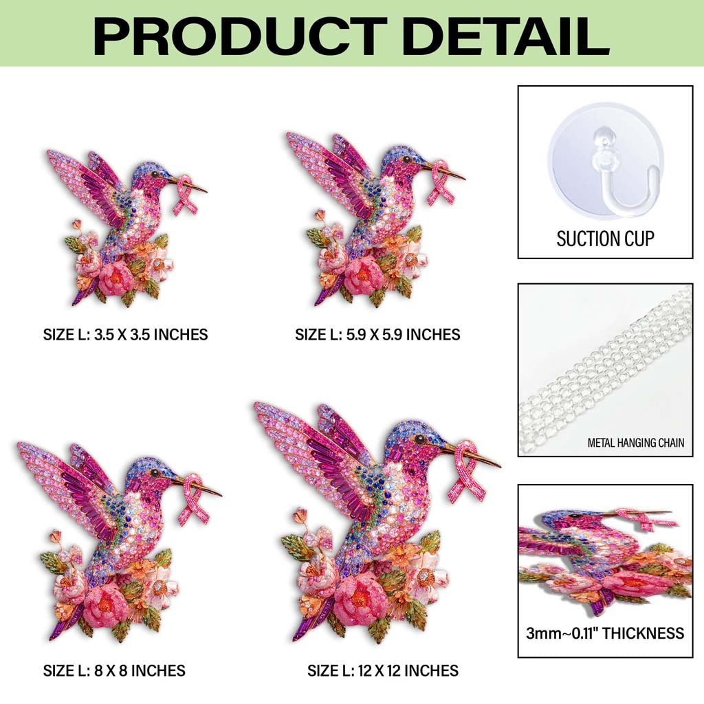 Women's Pink Ribbon Acrylic Window Hanging QFHM5190801