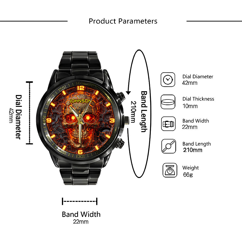 Personalized Fire Skull Watch QFHA5270802