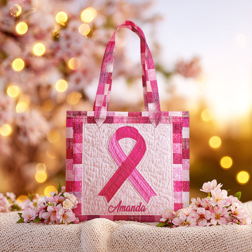 Personalized Breast Cancer Quilted Tote Bag QFNT5220801
