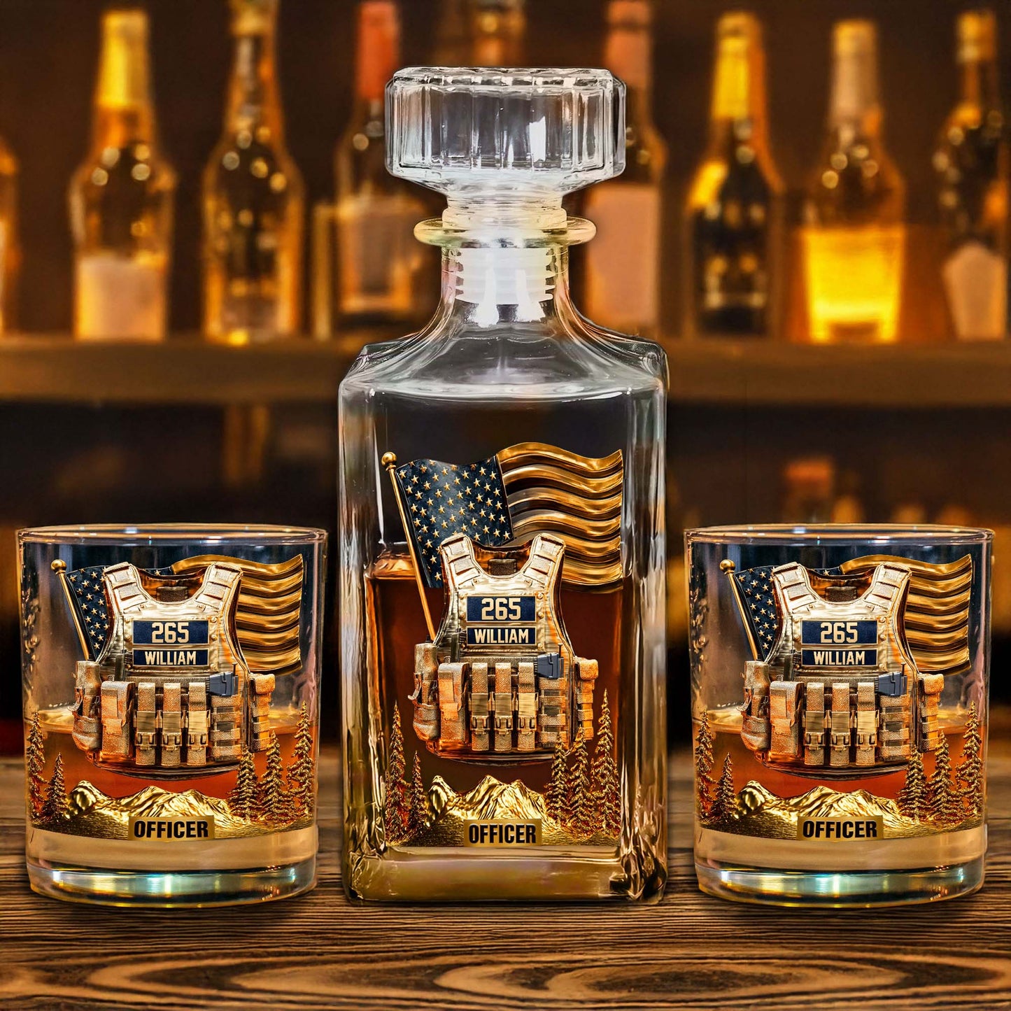 Personalized Police Officer Whiskey Glass QFND5060801