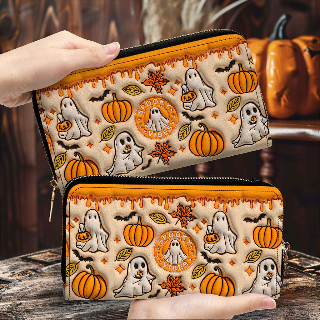 Spooky Vibe Print 3D Inflated Leather Handbag, Halloween Gift QFTO4240703