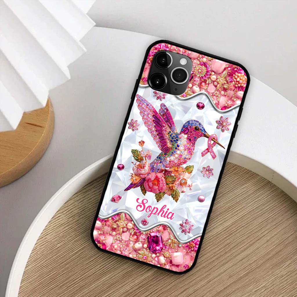 Personalized Hummingbird Breast Cancer Phone Case QFTD5050905