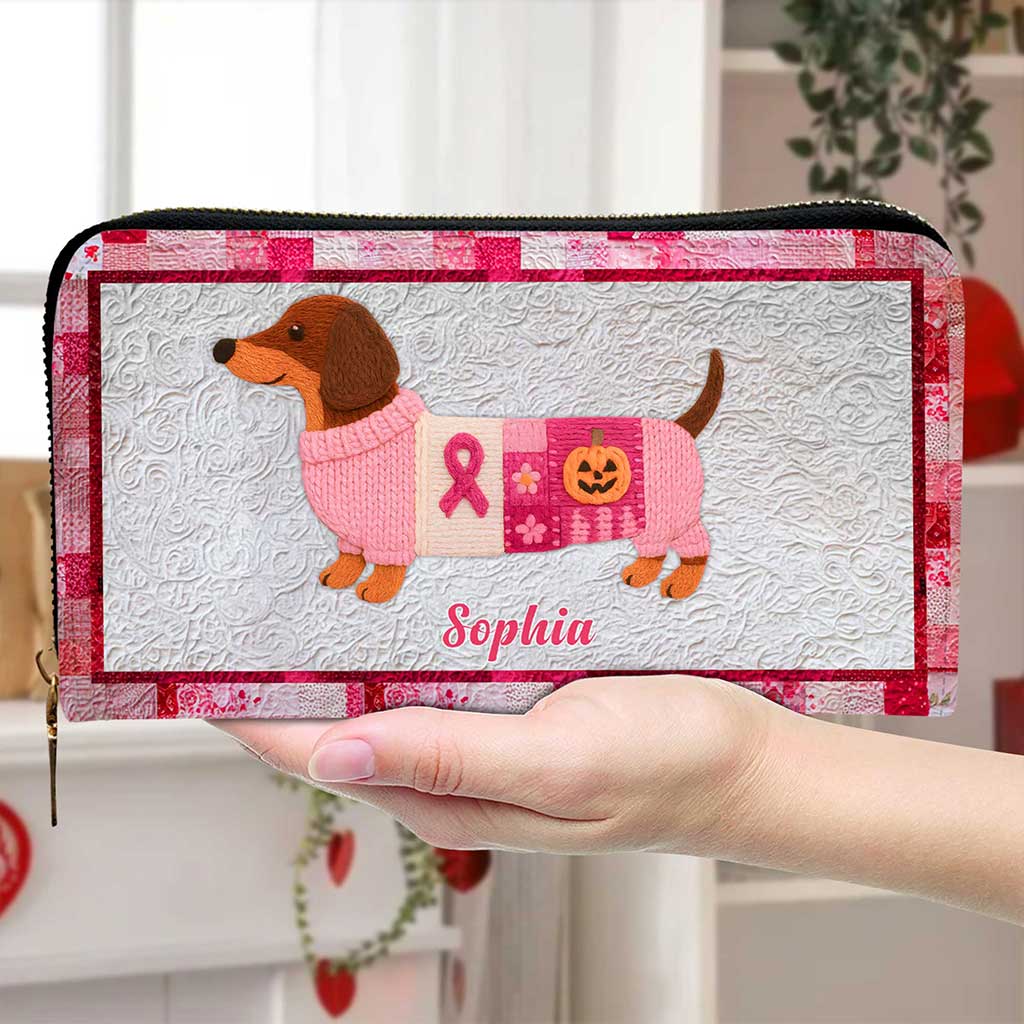 Personalized Dog Breast Cancer Leather Handbag UKTZ5280804