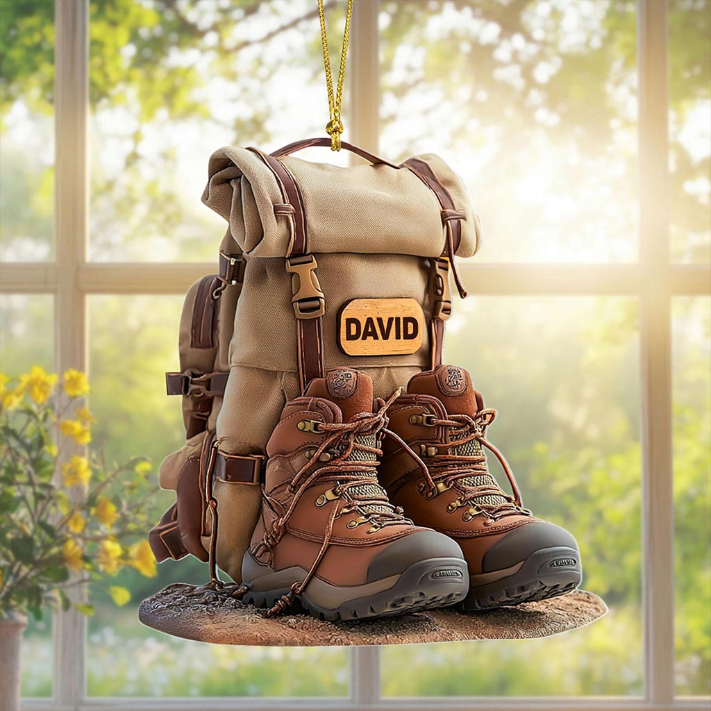 2D FLAT Personalized Hiking Acrylic Ornament QFHA5080801