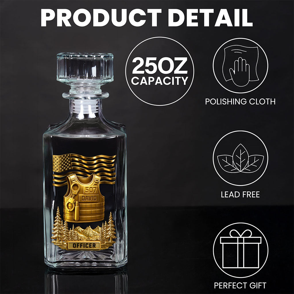 Personalized Police Whiskey Decanter Set UKTO5020801