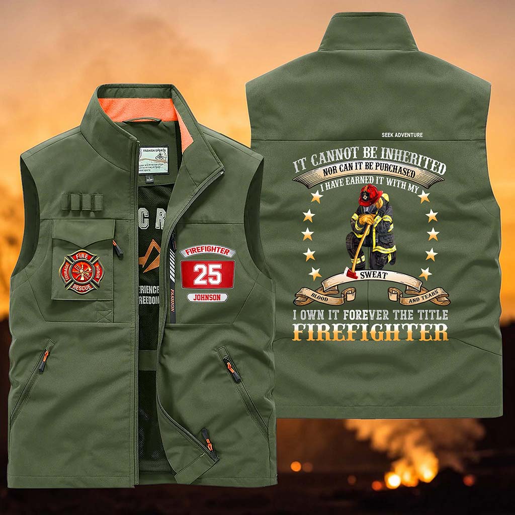 (CHECK SIZE CHART) Personalized Firefighter Multi-Pocket Vest UKUU6050302