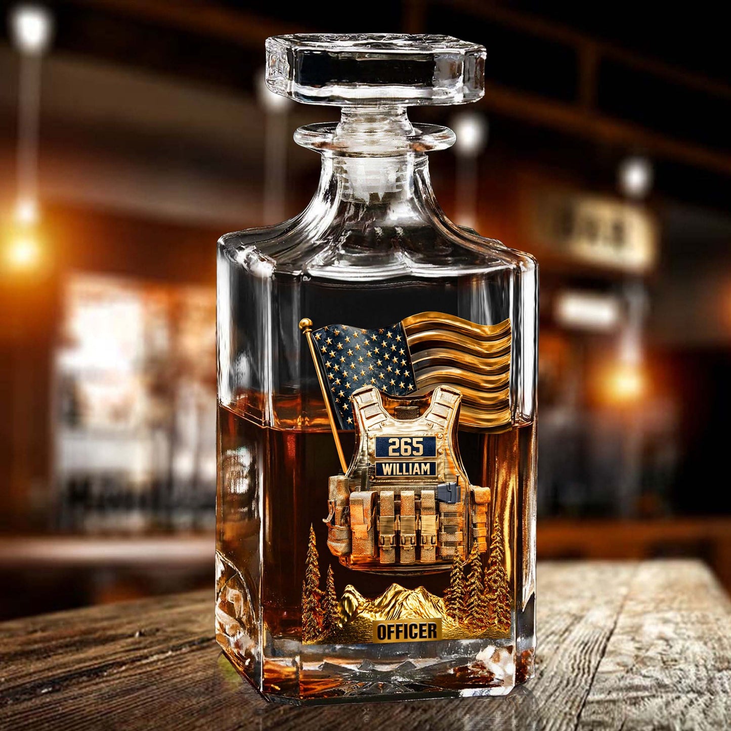 Personalized Police Officer Whiskey Glass QFND5060801