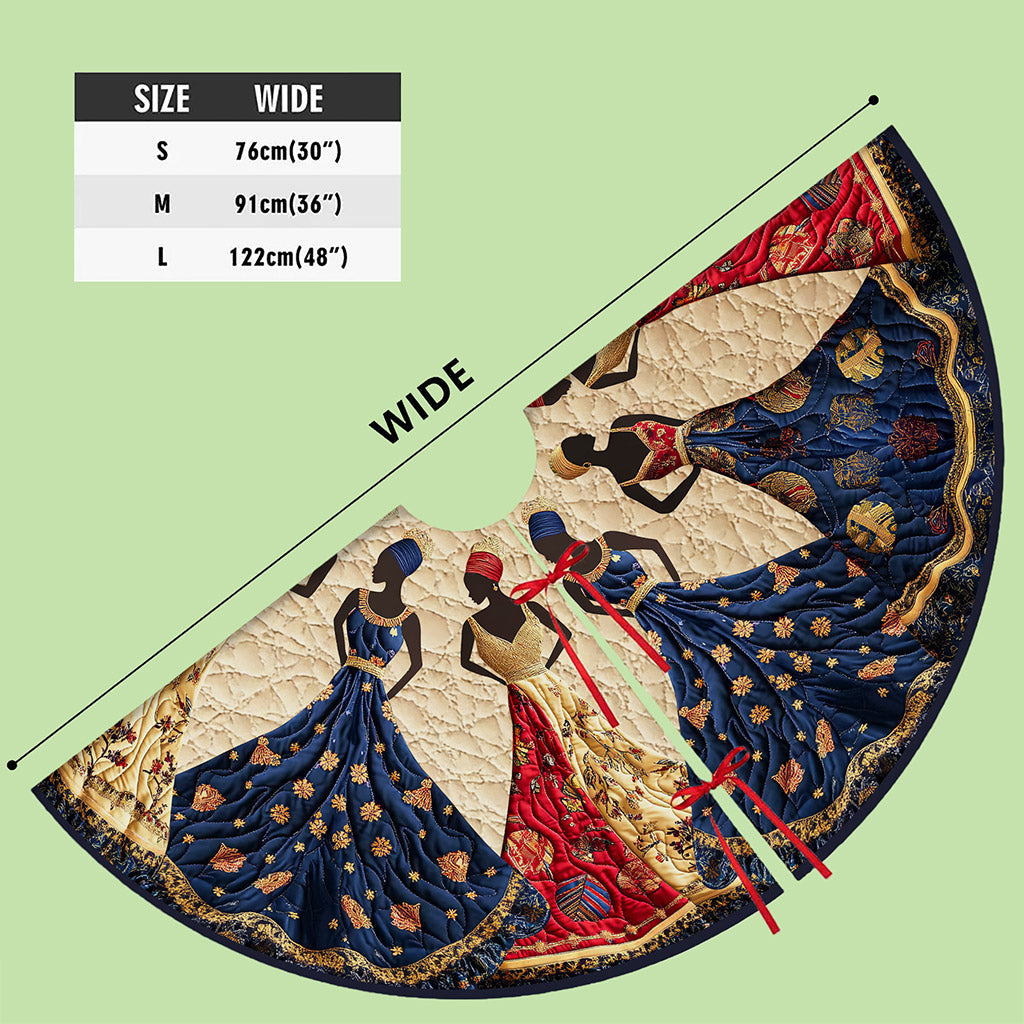 African Black Women Christmas Tree Skirt UKNT5251005