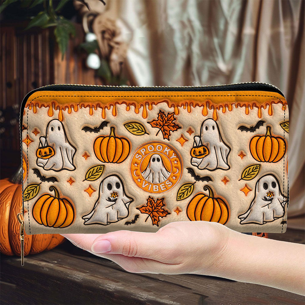 Spooky Vibe Print 3D Inflated Leather Handbag, Halloween Gift QFTO4240703