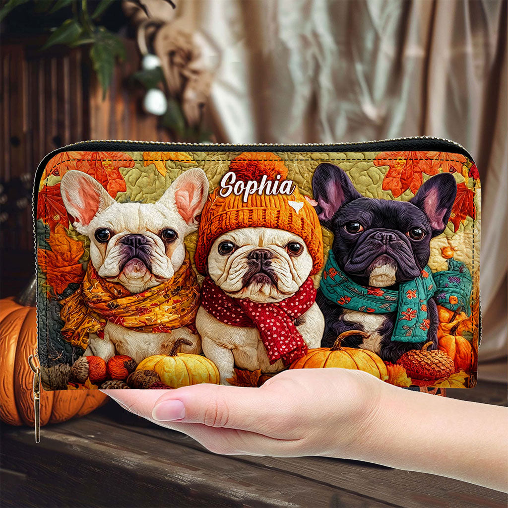 Custom Frenchie Halloween Leather Handbag UKTO5140802