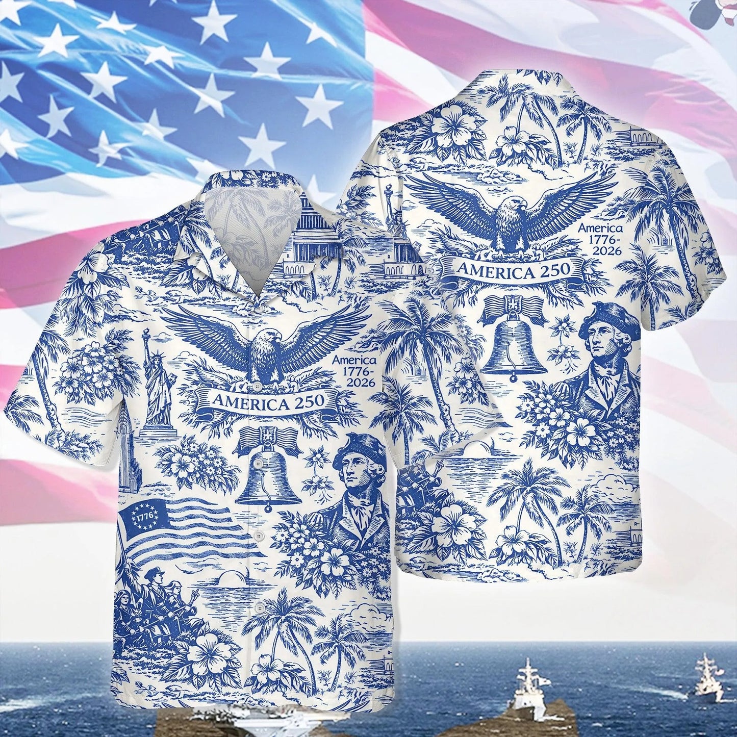 America 250 Hawaiian Shirt 1776–2026, Vintage Patriotic Shirt, 250 Years of America Celebration Button Down UKTD6160411