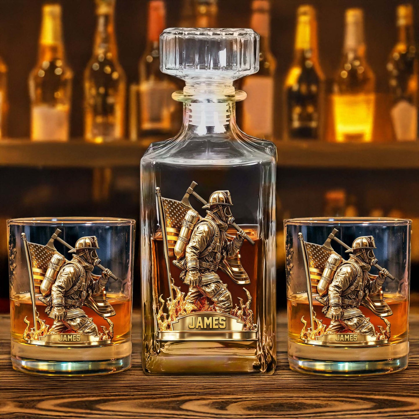 Personalized Firefighter Whiskey Glass QFND5050803