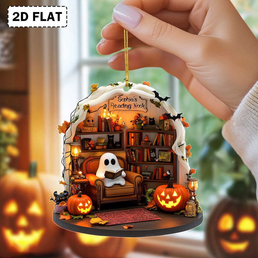 Personalized Ghost Reading Nook Flat Acrylic Ornament NPND5170604