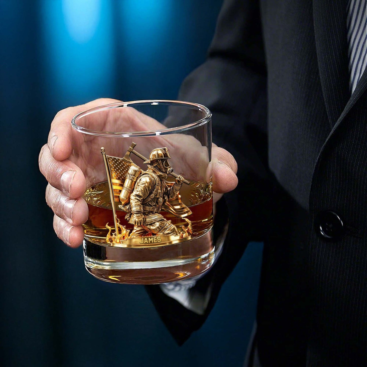 Personalized Firefighter Whiskey Glass QFND5050803