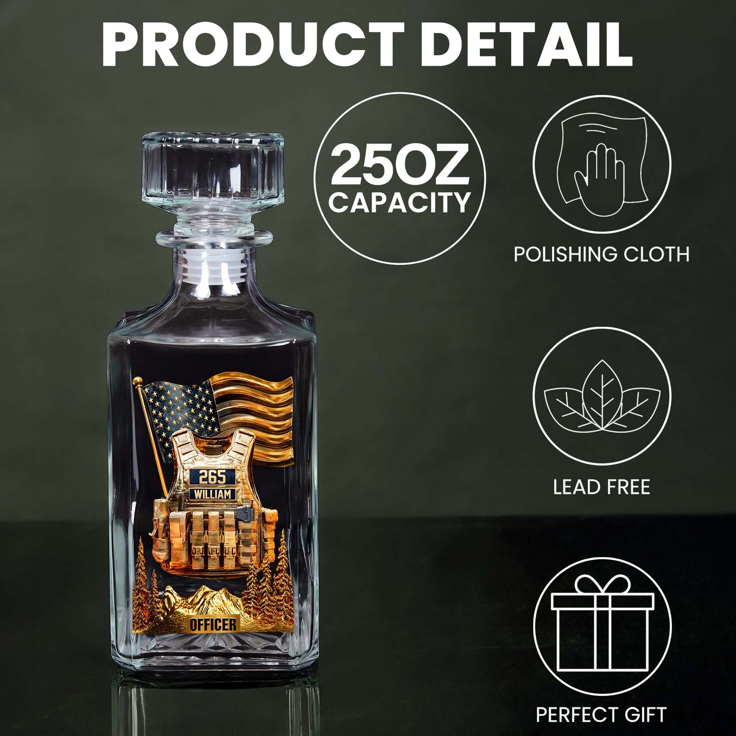 Personalized Police Officer Whiskey Glass QFND5060801