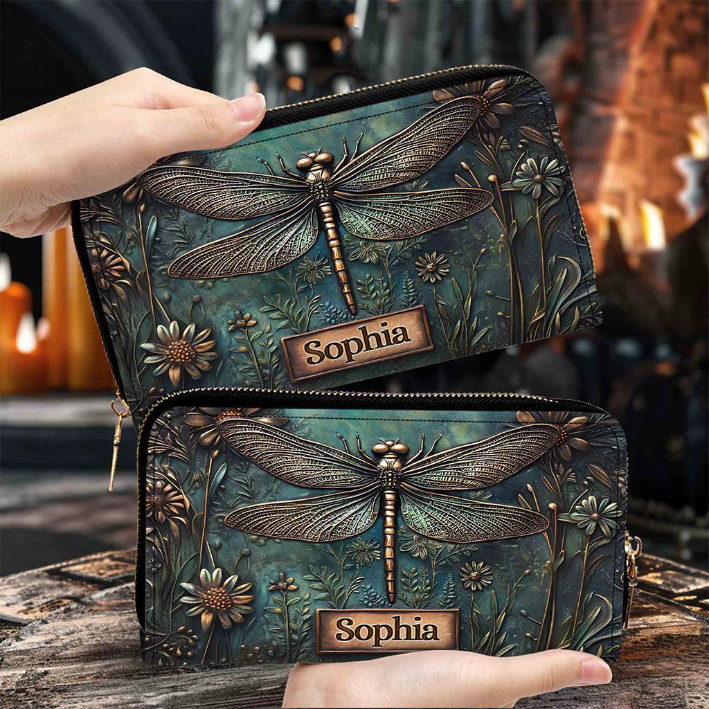 Personalized Dragonfly Art Pu Leather Handbag QFPY5080704