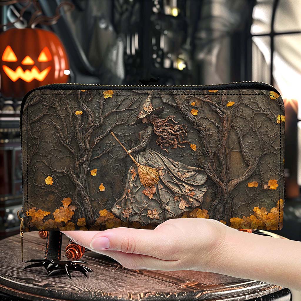 Halloween Witch Leather Tote Bag QFTD4060904