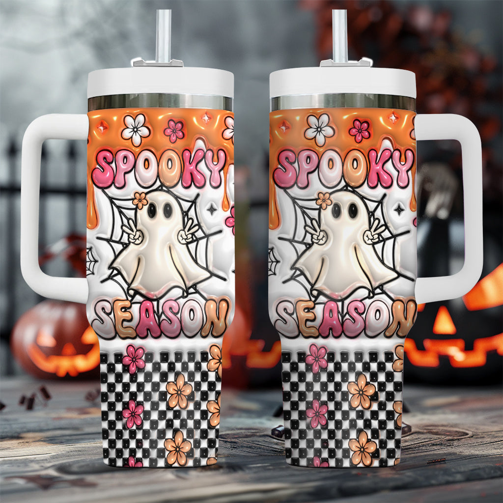 Spooky Vibe Print 3D Inflated 40 Oz Tumbler, Halloween Gift QFTO4300701