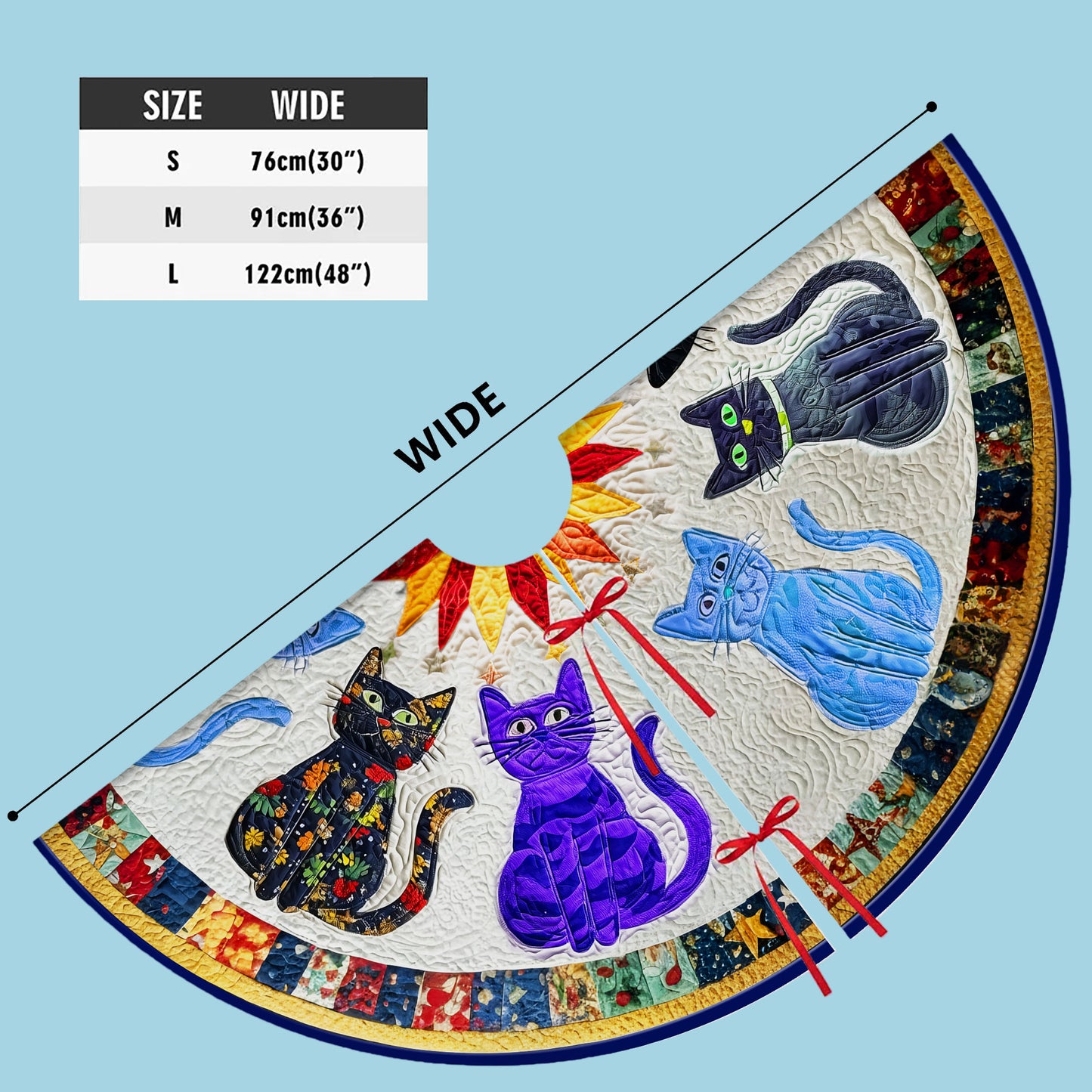 Colorful Cat Christmas Tree Skirt QFHH5311002