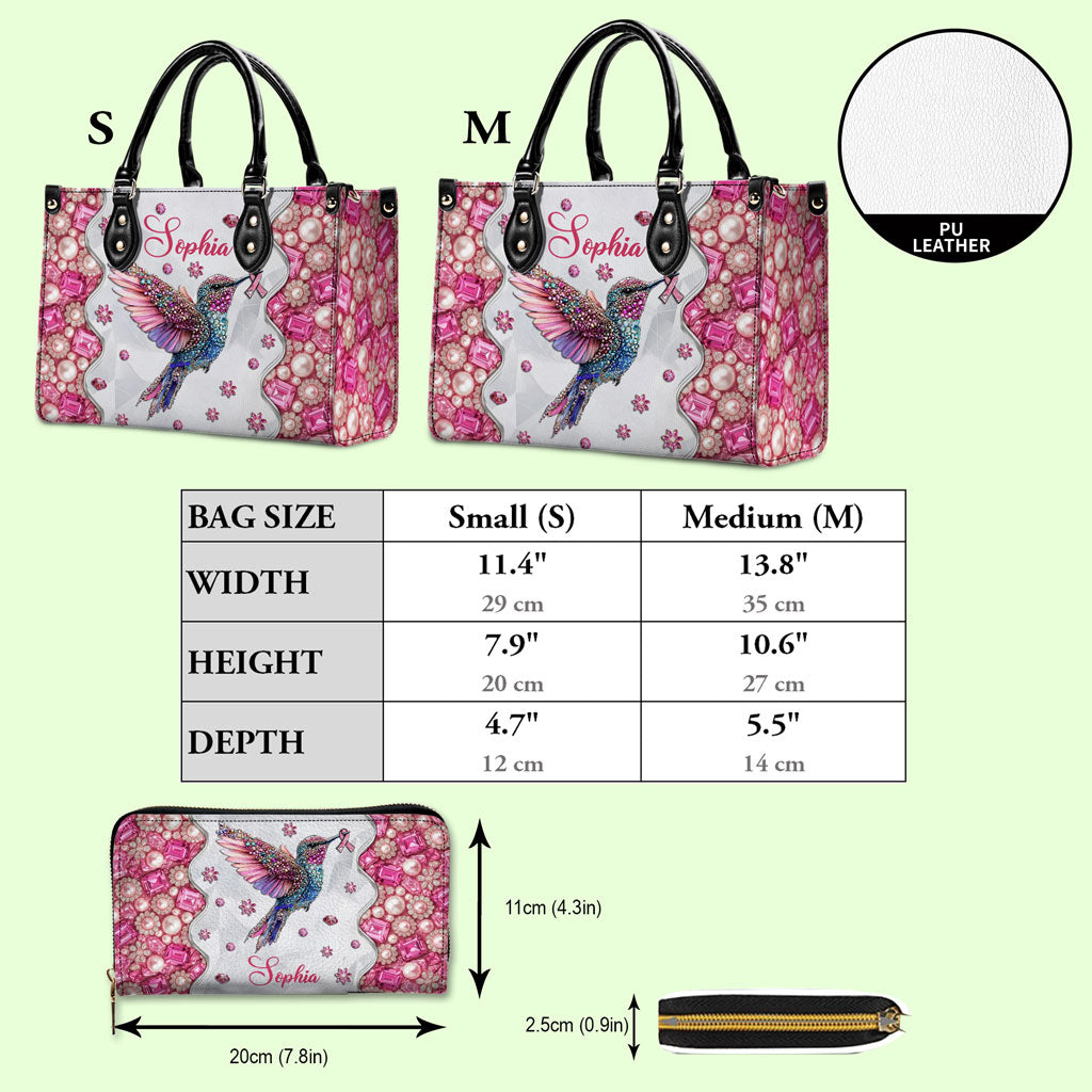 Custom Breast Cancer Awareness Leather PU Handbag UKNT5080901