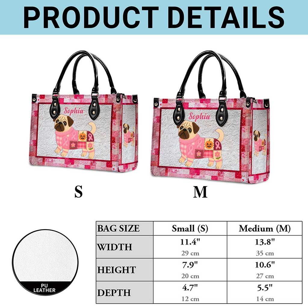 Personalized Dog Breast Cancer Leather Handbag UKTZ5280803
