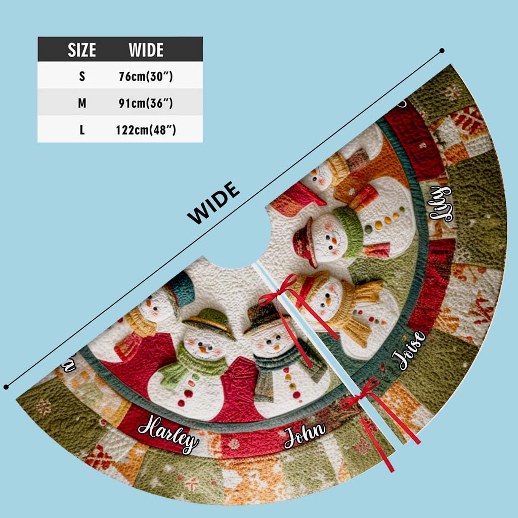 Personalized Snowman Family Christmas Tree Skirts QFHM5081005